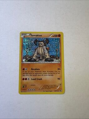 Pokemon Terrakion Blue Holographic Trading Card